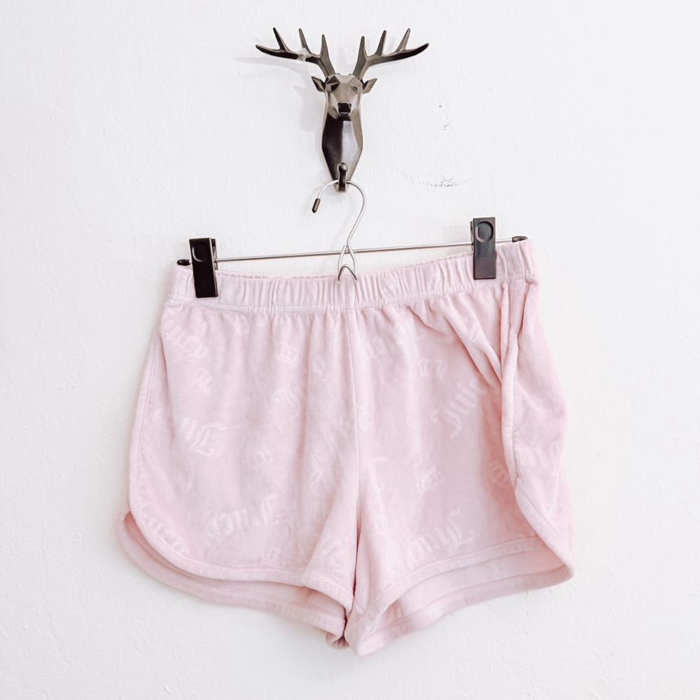 Juicy Couture Women's Pink Velour Pajama Sleepwear Shorts Size Medium